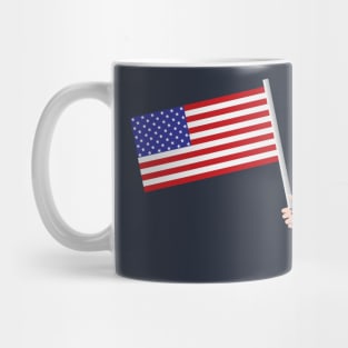 Woman hand holding USA flag Mug